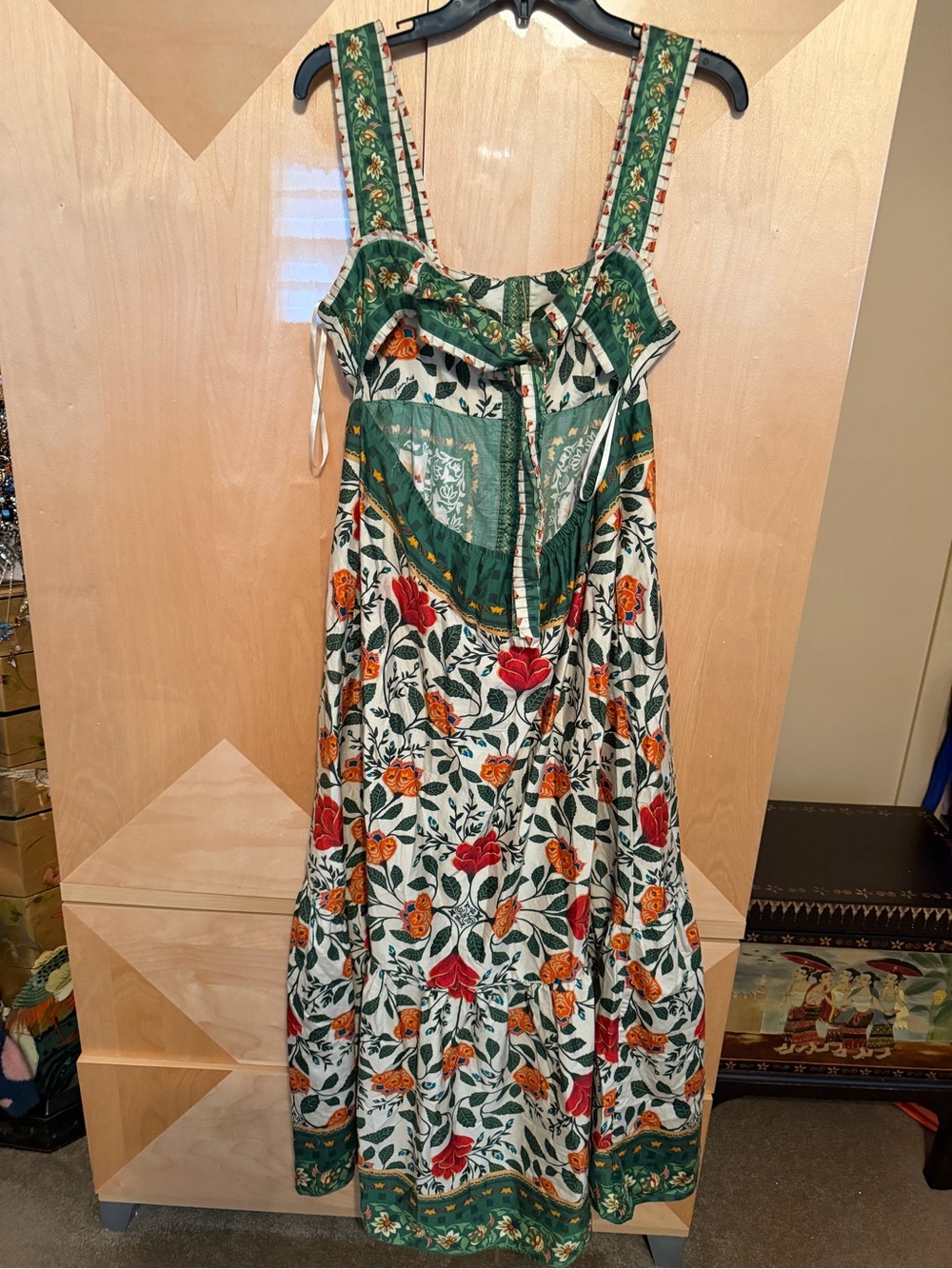 FARM Rio Cream Floral Maxi Dress with Green, Red and Orange Print - Picture 3 of 5